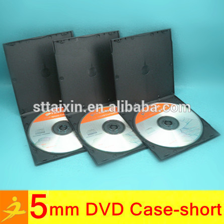 mini dvd case 5mm short black double dvd box